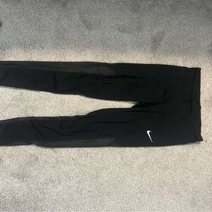 Nike Black Athletic Pants with White Logo